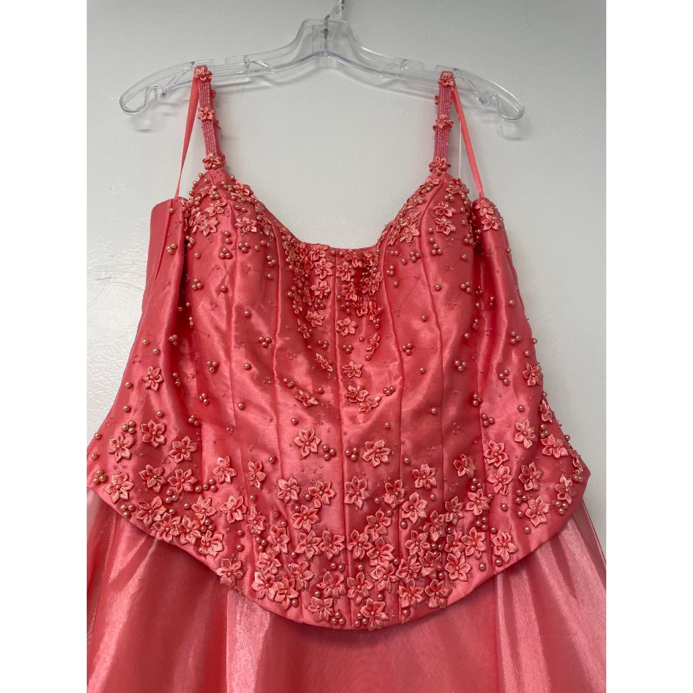 NWT Women's Aspeed Coral Beaded Formal Dress Size XL